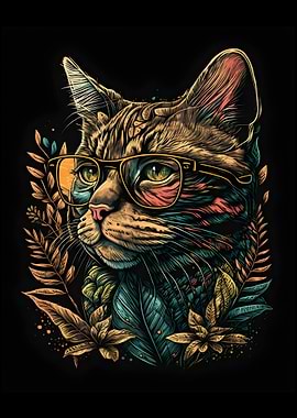 Retro Cat Art