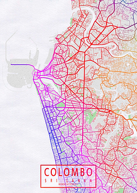 Colombo City Map Colorful