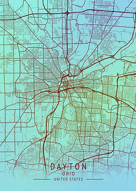 Dayton Ohio USA City Map