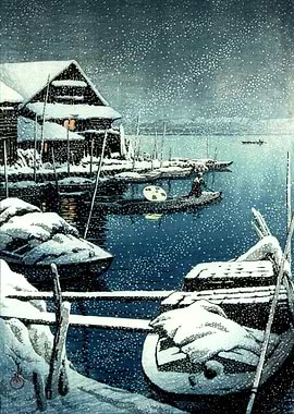 Kawase Hasui Snow Mukojima