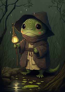 Cute Fantasy Swamp Toad