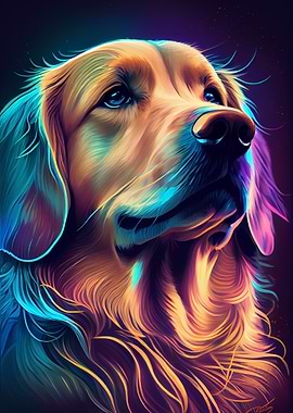 golden retriever Colorful