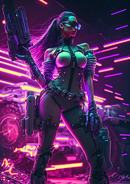 Bad ass cyberpunk girl