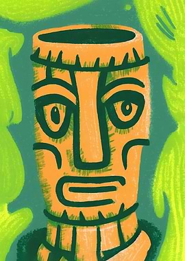 Tropic Tiki Bar Green Mug