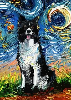 Starry Night Border Collie