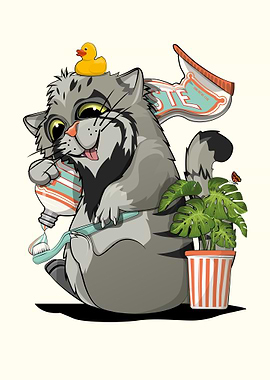 Pallas Cat Cleaning teeth