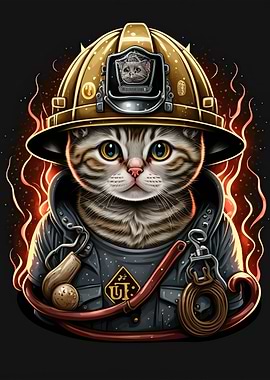 Cat fireman