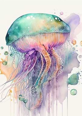 Jellyfish watercolor