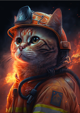 Cat fireman