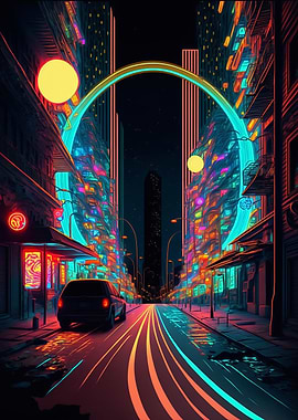 Neon Light Street