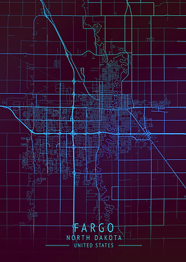 Fargo USA City Map