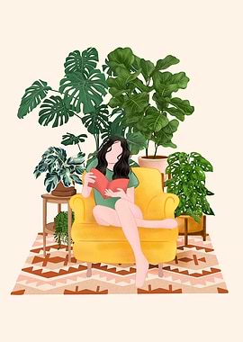 Plant lady reading