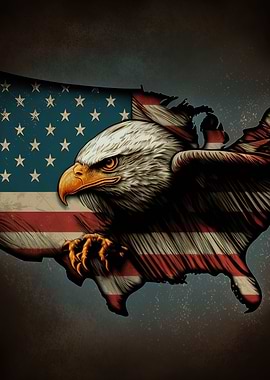 Eagle American Flag