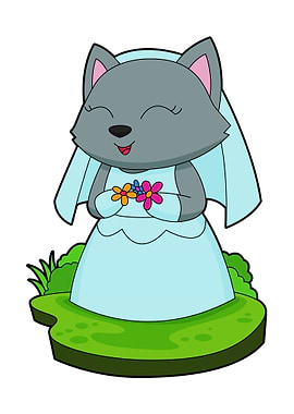 Cat Bride Flower Wedding