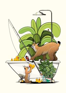Lynx fishing in the Bath
