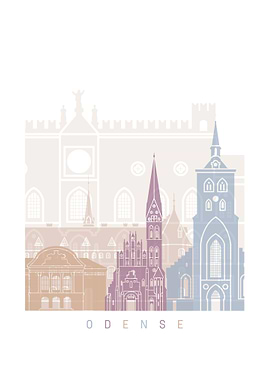 Odense skyline pastel