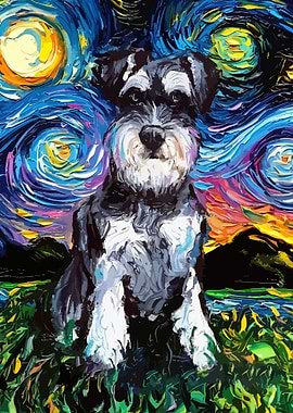 Dog Starry Night Schnauzer