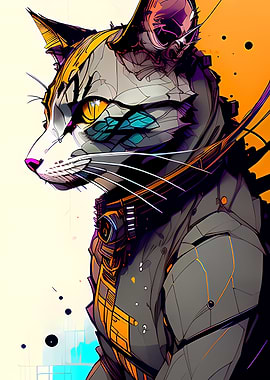 Cyberpunk Cat Artwork