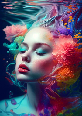 Lake flowers goddess