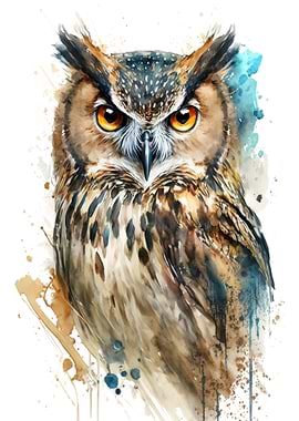 Owl in watercolor