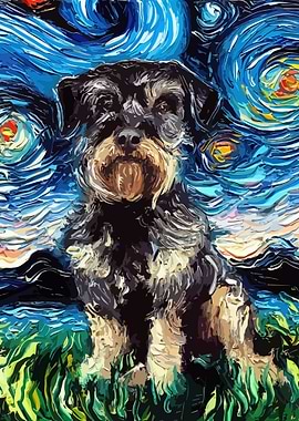 Dog Starry Night Schnoodle