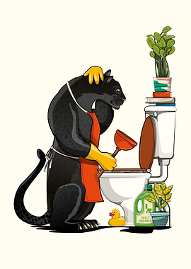 Black Leopard Toilet