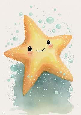 watercolour starfish