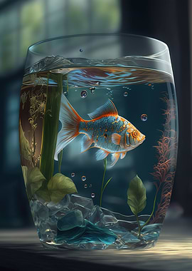 aquarium inside the cup