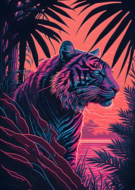Tiger and Nature Retrowave