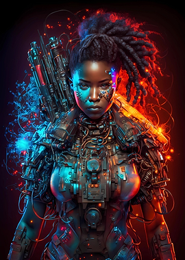 Badass cyberpunk girl