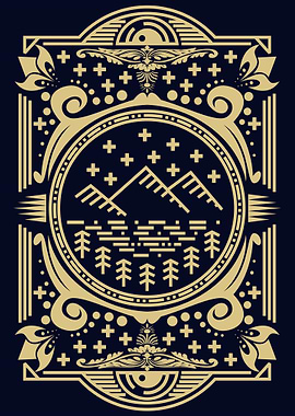 Abstract mountain vintage