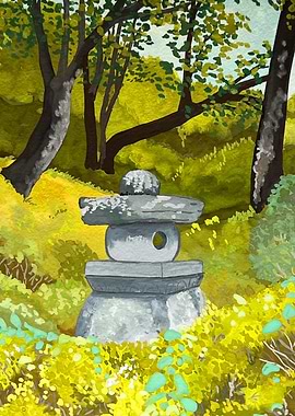 Forest japanese lantern