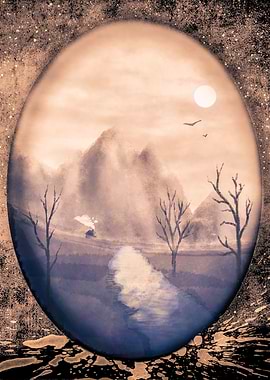 retro button mirror nature