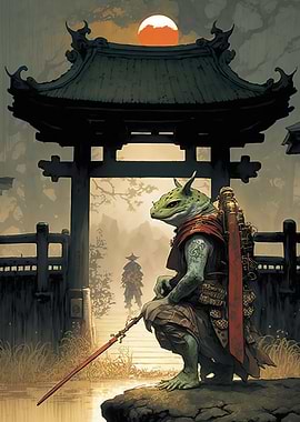 Frog samurai