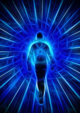 Figure emerges from light