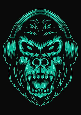 Gorilla green headphone