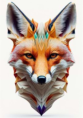 Fox Abstract Animal Face
