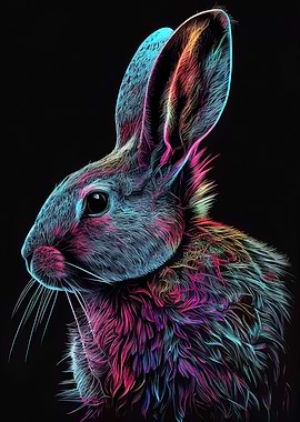 Colorful Rabbit Animals