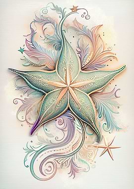 watercolour starfish