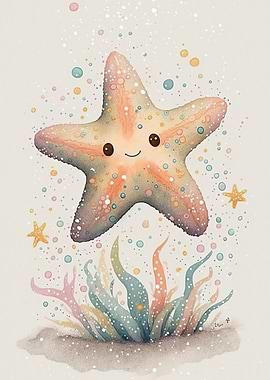 watercolour starfish