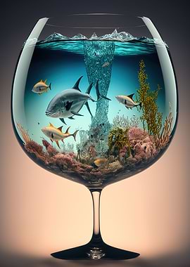 aquarium inside the cup