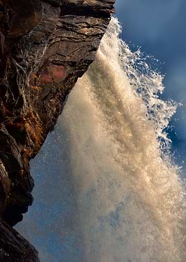 Underneath the waterfall