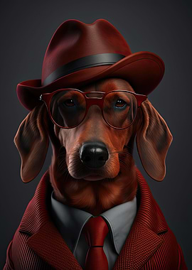 Red Dachshund Mafia Boss