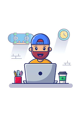 Male Working On Laptop