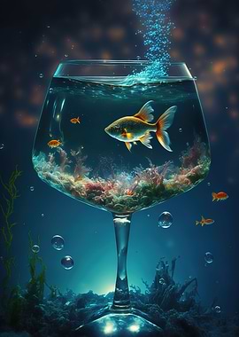 aquarium inside the cup