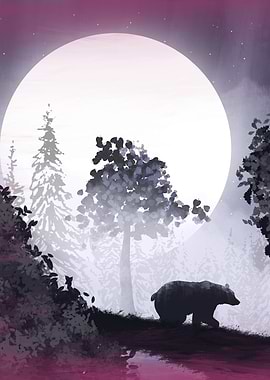bear and moon