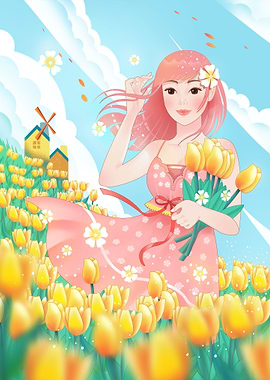 Woman Picking Flowers