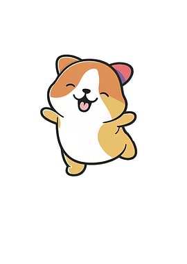 Happy Colorful Dog Dancing