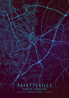 Fayetteville USA City Map
