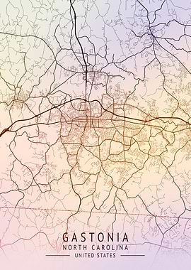 Gastonia USA City Map